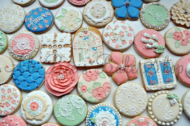 AliBee 39s Shabby Chic Wedding Cookies