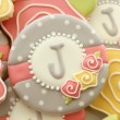 Floral Monogram Cookies Close Up