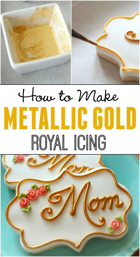 How to make shiny gold (and silver) royal icing. It's easier than you think!