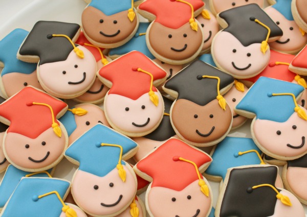 Mini Graduate Cookies Close Up