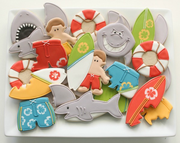 Shark Cookies and Surfers