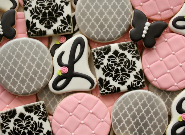 Damask Baby Shower Cookies