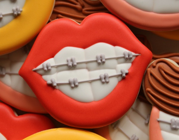 Lips with Braces Cookies