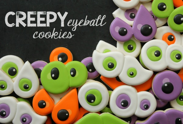How to make creepy eyeball cookies with common cookie cutters via sweetsugarbelle.com
