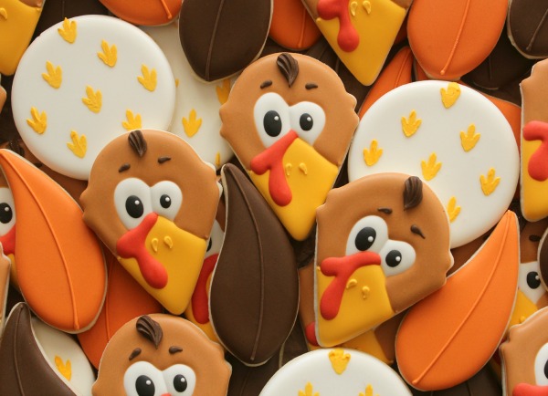 Decorated Turkey Face Cookies - The Sweet Adventures of Sugar Belle