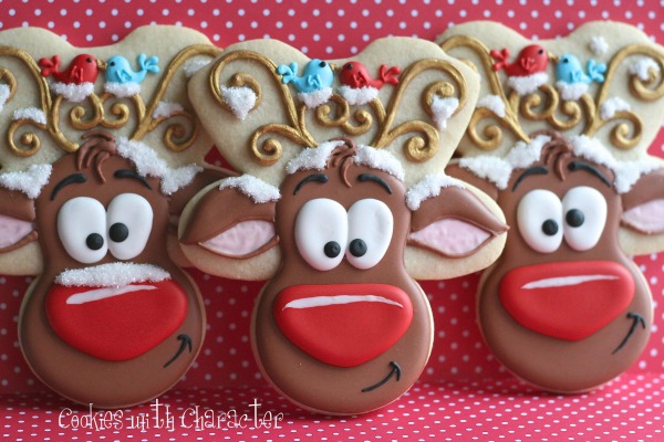 Whimsical Reindeer Cookies with Cookies with Character ...