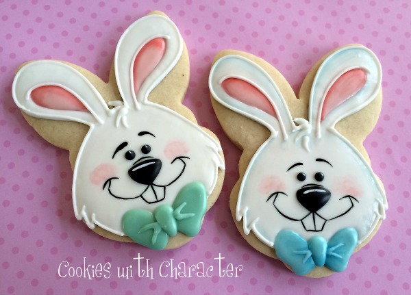 Simple Easter Bunny Face Cookies