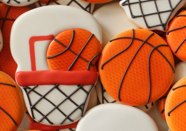 Decorated Basketball Goal Cookie