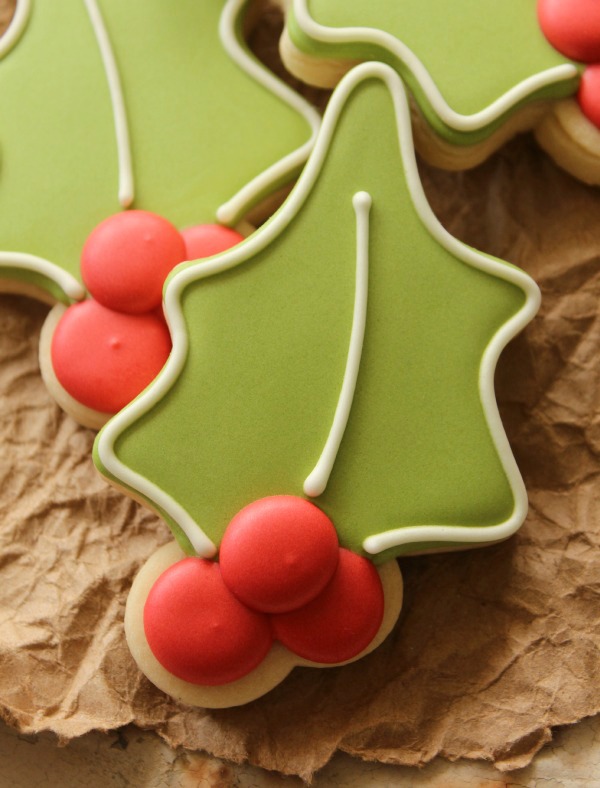 Holly Cookies For Christmas