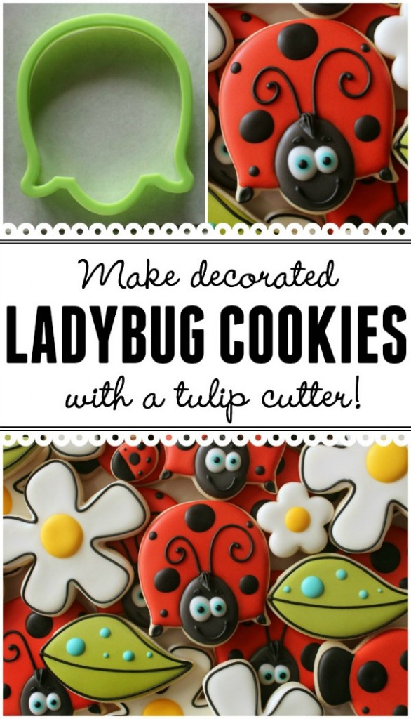 Make adorable decorated ladybug cookies with a tulip cutter!