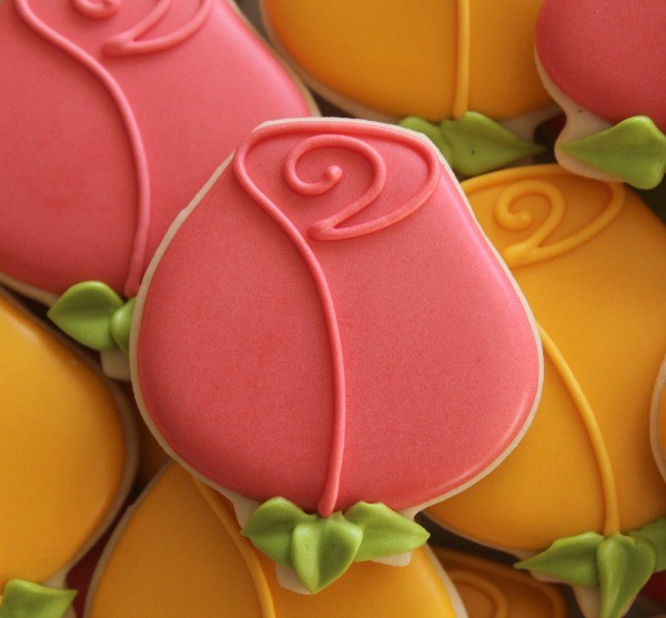 Decorated Rose Cookie Close-Up