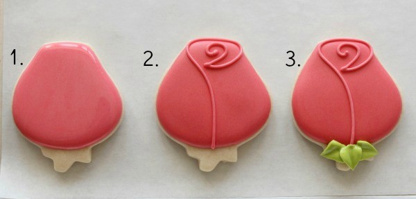 Easy Decorated Rosebud Cookies