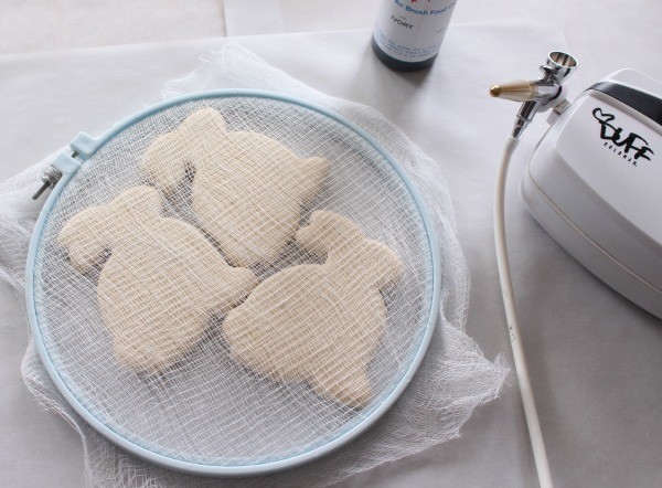 Burlap Print Easter Bunny Cookies