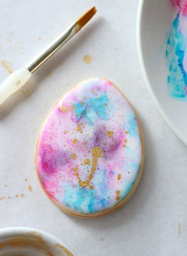 Watercolor Easter Egg Cookies