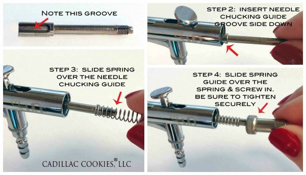 reassembling airbrush gun