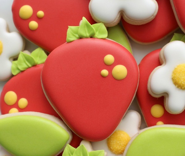 Decorated Strawberry Cookies