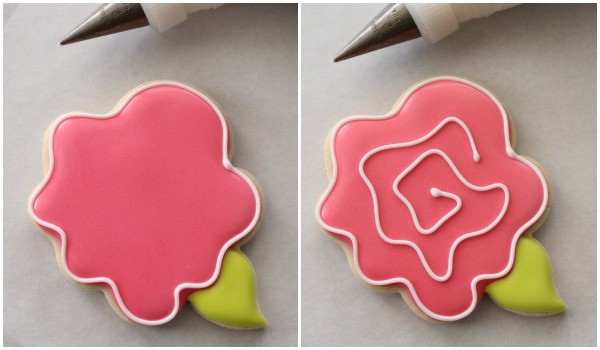 Easy Decorated Rose Cookies