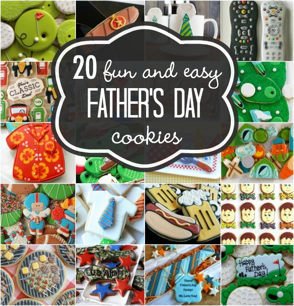 20 Fun and Simple Decorated Cookies for Father's Day via Sweetsugarbelle.com