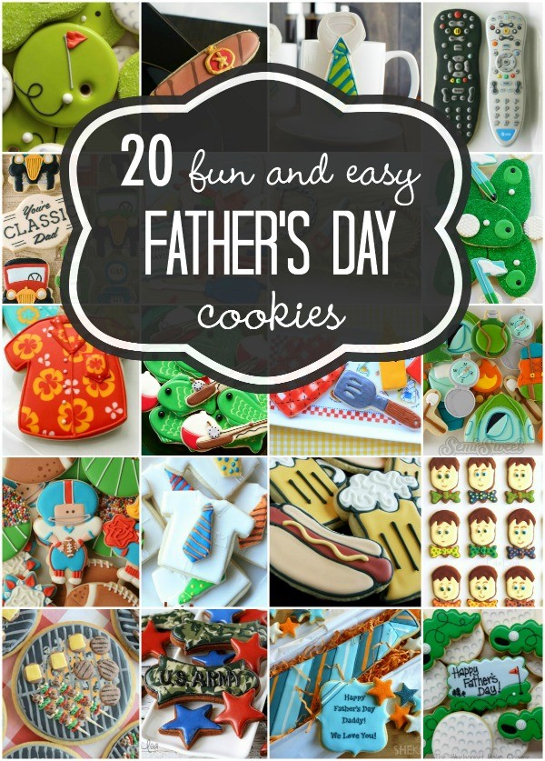 20 Fun and Simple Decorated Cookies for Father's Day via www.sweetsugarbelle.com