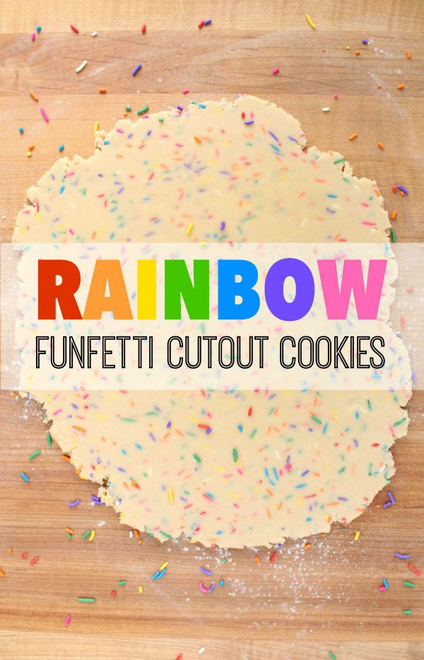 Bright and pretty rainbow funfetti cutout cookie recipe via Sweetsugarbelle.com