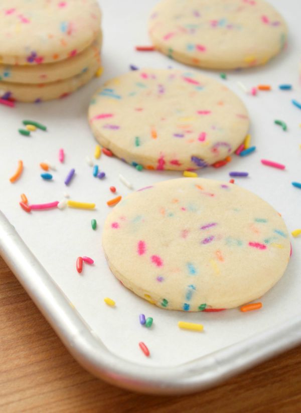 Rainbow Funfetti Cutout Cookie Recipe via Sweetsugarbelle.com